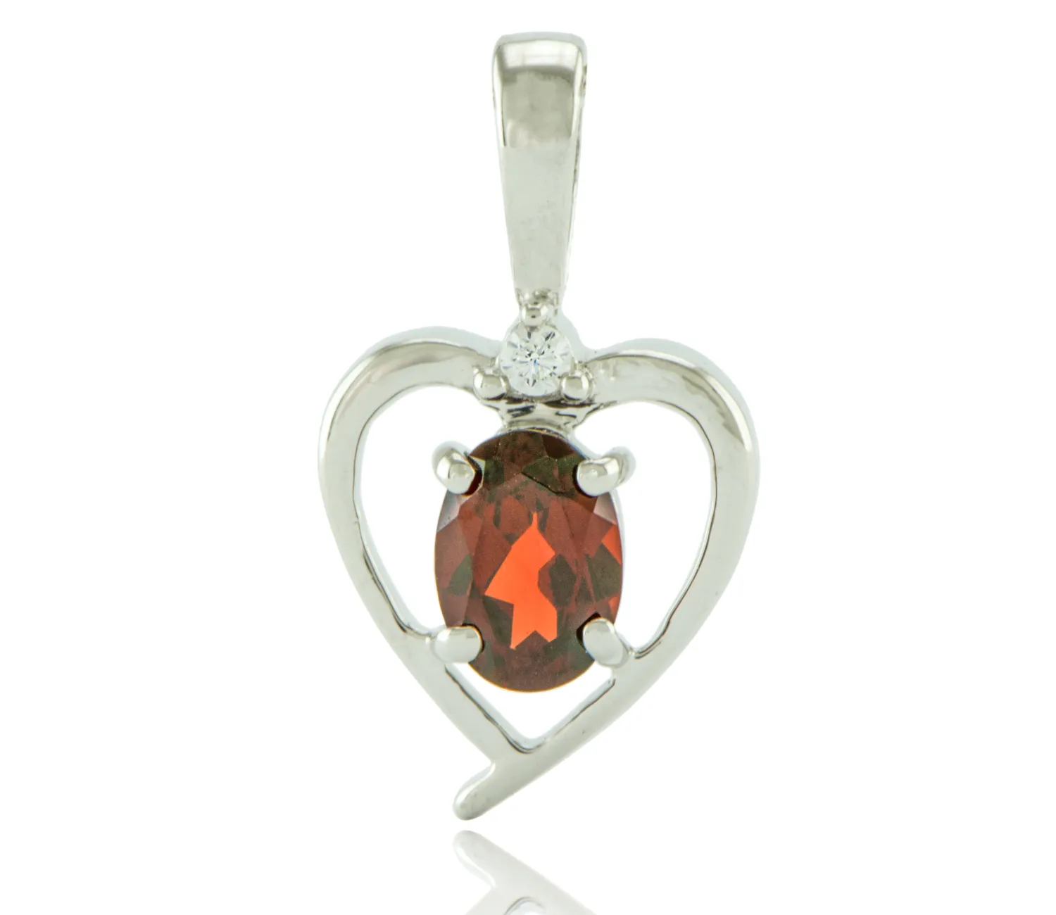 Сребърно сърце с Гранат
