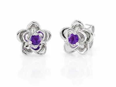 Сребърни обици с Аметист